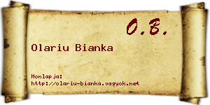 Olariu Bianka névjegykártya